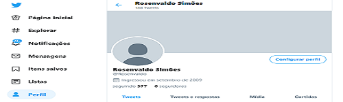Conta do autor no Twitter